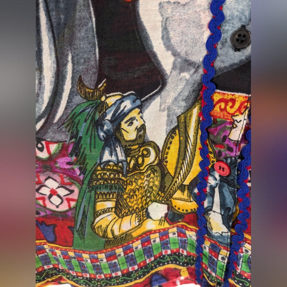 Antica Sartoria by Giacomo Button Down Collared Shirt Art To Wear Colorful Sz XL - Picture 13 of 16
